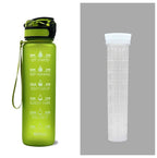 1L Tritan Water Bottle With Time Marker Bounce Cover Motivational Water Bottle Cycling Leakproof Cup For Sports Fitness Bottles - Oopsdadforgot.com