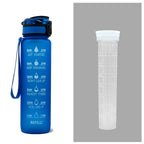 1L Tritan Water Bottle With Time Marker Bounce Cover Motivational Water Bottle Cycling Leakproof Cup For Sports Fitness Bottles - Oopsdadforgot.com