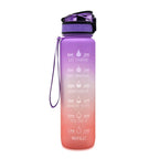 1L Tritan Water Bottle With Time Marker Bounce Cover Motivational Water Bottle Cycling Leakproof Cup For Sports Fitness Bottles - Oopsdadforgot.com