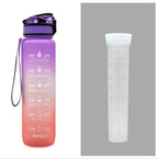 1L Tritan Water Bottle With Time Marker Bounce Cover Motivational Water Bottle Cycling Leakproof Cup For Sports Fitness Bottles - Oopsdadforgot.com