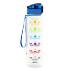 1L Tritan Water Bottle With Time Marker Bounce Cover Motivational Water Bottle Cycling Leakproof Cup For Sports Fitness Bottles - Oopsdadforgot.com
