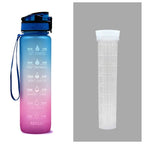 1L Tritan Water Bottle With Time Marker Bounce Cover Motivational Water Bottle Cycling Leakproof Cup For Sports Fitness Bottles - Oopsdadforgot.com