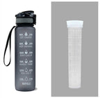 1L Tritan Water Bottle With Time Marker Bounce Cover Motivational Water Bottle Cycling Leakproof Cup For Sports Fitness Bottles - Oopsdadforgot.com