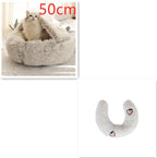 2 In 1 Dog And Cat Bed Pet Winter Bed Round Plush Warm Bed House Soft Long Plush Pets Bed Pet Products - Oopsdadforgot.com