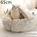 2 In 1 Dog And Cat Bed Pet Winter Bed Round Plush Warm Bed House Soft Long Plush Pets Bed Pet Products - Oopsdadforgot.com