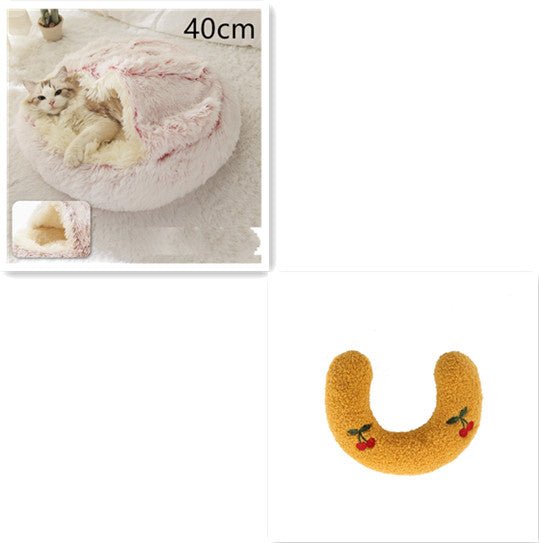 2 In 1 Dog And Cat Bed Pet Winter Bed Round Plush Warm Bed House Soft Long Plush Pets Bed Pet Products - Oopsdadforgot.com