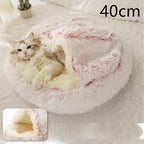 2 In 1 Dog And Cat Bed Pet Winter Bed Round Plush Warm Bed House Soft Long Plush Pets Bed Pet Products - Oopsdadforgot.com