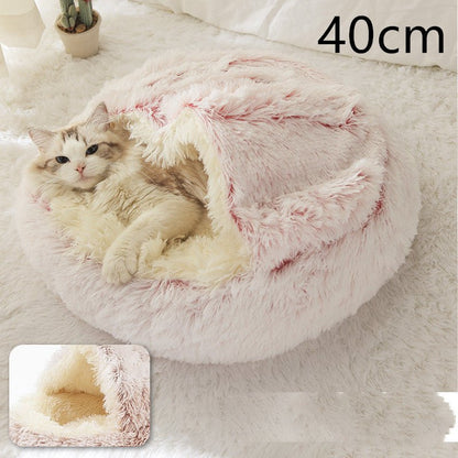 2 In 1 Dog And Cat Bed Pet Winter Bed Round Plush Warm Bed House Soft Long Plush Pets Bed Pet Products - Oopsdadforgot.com