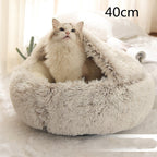 2 In 1 Dog And Cat Bed Pet Winter Bed Round Plush Warm Bed House Soft Long Plush Pets Bed Pet Products - Oopsdadforgot.com