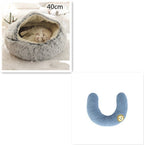 2 In 1 Dog And Cat Bed Pet Winter Bed Round Plush Warm Bed House Soft Long Plush Pets Bed Pet Products - Oopsdadforgot.com
