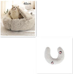 2 In 1 Dog And Cat Bed Pet Winter Bed Round Plush Warm Bed House Soft Long Plush Pets Bed Pet Products - Oopsdadforgot.com