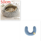 2 In 1 Dog And Cat Bed Pet Winter Bed Round Plush Warm Bed House Soft Long Plush Pets Bed Pet Products - Oopsdadforgot.com