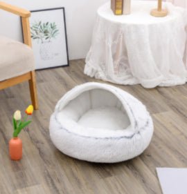 2 In 1 Dog And Cat Bed Pet Winter Bed Round Plush Warm Bed House Soft Long Plush Pets Bed Pet Products - Oopsdadforgot.com