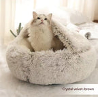 2 In 1 Dog And Cat Bed Pet Winter Bed Round Plush Warm Bed House Soft Long Plush Pets Bed Pet Products - Oopsdadforgot.com