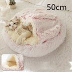 2 In 1 Dog And Cat Bed Pet Winter Bed Round Plush Warm Bed House Soft Long Plush Pets Bed Pet Products - Oopsdadforgot.com