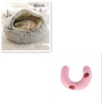 2 In 1 Dog And Cat Bed Pet Winter Bed Round Plush Warm Bed House Soft Long Plush Pets Bed Pet Products - Oopsdadforgot.com