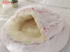 2 In 1 Dog And Cat Bed Pet Winter Bed Round Plush Warm Bed House Soft Long Plush Pets Bed Pet Products - Oopsdadforgot.com