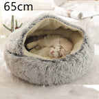 2 In 1 Dog And Cat Bed Pet Winter Bed Round Plush Warm Bed House Soft Long Plush Pets Bed Pet Products - Oopsdadforgot.com