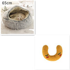 2 In 1 Dog And Cat Bed Pet Winter Bed Round Plush Warm Bed House Soft Long Plush Pets Bed Pet Products - Oopsdadforgot.com