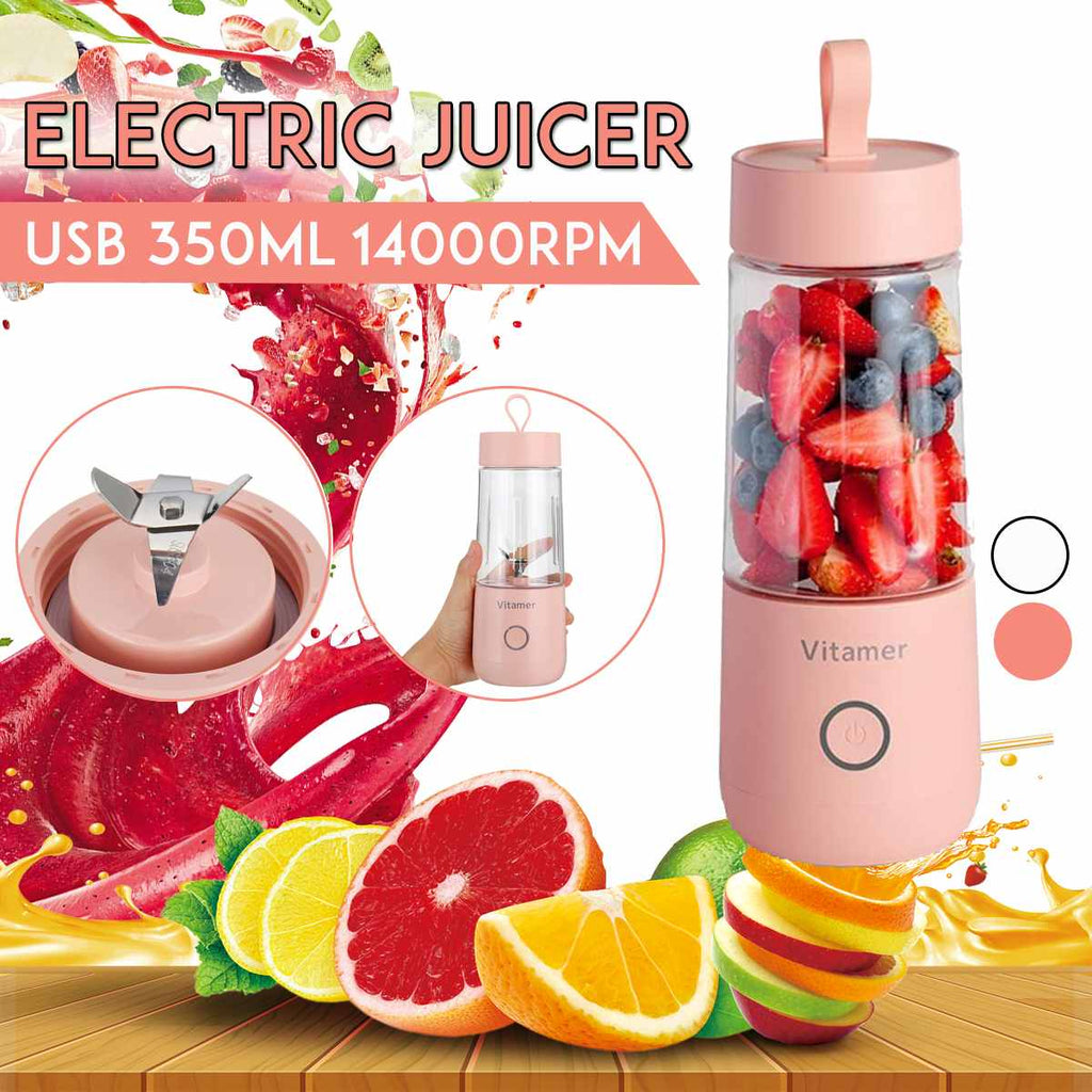 350ml Portable Blender Juicer Electric USB Rechargeable Mixer Smoothie Slushy Cup Juice Blender Bottle USB Charging Kitchen Gadgets - Oopsdadforgot.com