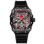 Barrel - shaped Fully Automatic Mechanical Luminous New Sports Fashion Mens Hollow - out Watch - Oopsdadforgot.com