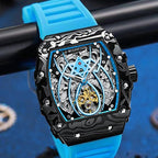 Barrel - shaped Fully Automatic Mechanical Luminous New Sports Fashion Mens Hollow - out Watch - Oopsdadforgot.com
