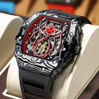Barrel - shaped Fully Automatic Mechanical Luminous New Sports Fashion Mens Hollow - out Watch - Oopsdadforgot.com