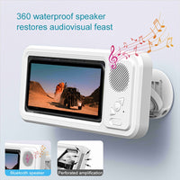 Bathroom Waterproof Mobile Phone Box Bluetooth Speaker Audio Bath TV Stand Mobile Phone Holder 360 Degree Rotation Touch Screen - Oopsdadforgot.com