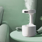 Bedroom Anti - Gravity Humidifier With Clock Water Drop Backflow Aroma Diffuser Large Capacity Office Bedroom Mute Heavy Fog Household Sprayer - Oopsdadforgot.com