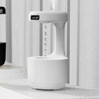 Bedroom Anti - Gravity Humidifier With Clock Water Drop Backflow Aroma Diffuser Large Capacity Office Bedroom Mute Heavy Fog Household Sprayer - Oopsdadforgot.com