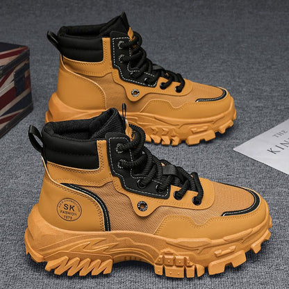 Breathable High - top Vintage British - style Work Boots - Oopsdadforgot.com