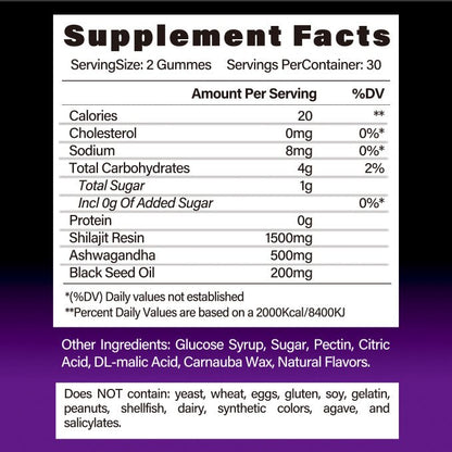 BSYS SHILAJIT GUMMIES 60'S - Oopsdadforgot.com