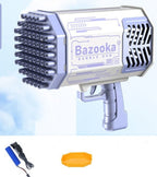 Bubble Gun Rocket 69 Holes Soap Bubbles Machine Gun Shape Automatic Blower With Light Toys For Kids Pomperos - Oopsdadforgot.com