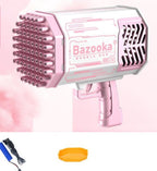 Bubble Gun Rocket 69 Holes Soap Bubbles Machine Gun Shape Automatic Blower With Light Toys For Kids Pomperos - Oopsdadforgot.com