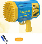 Bubble Gun Rocket 69 Holes Soap Bubbles Machine Gun Shape Automatic Blower With Light Toys For Kids Pomperos - Oopsdadforgot.com