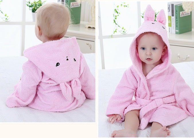 Cartoon Cute Animal Modeling Baby Bath Towels Baby Bathrobes Cotton Children's Bathrobes Baby Hooded - Oopsdadforgot.com