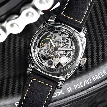 Carved Vintage Fashion Hollow Mechanical Automatic Mens Watch - Oopsdadforgot.com