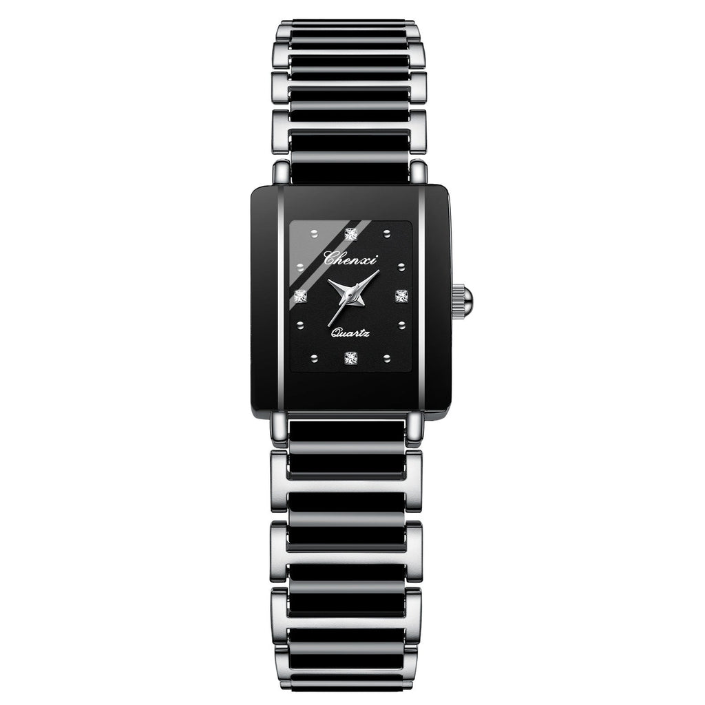 Couple's Square Diamond Set Quartz Watch - Oopsdadforgot.com