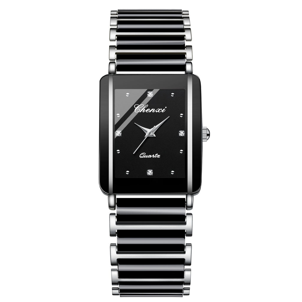 Couple's Square Diamond Set Quartz Watch - Oopsdadforgot.com