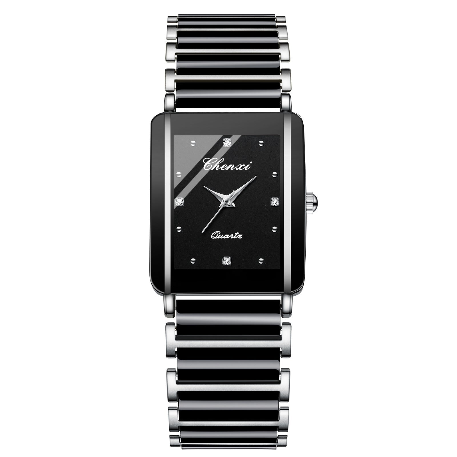 Couple's Square Diamond Set Quartz Watch - Oopsdadforgot.com