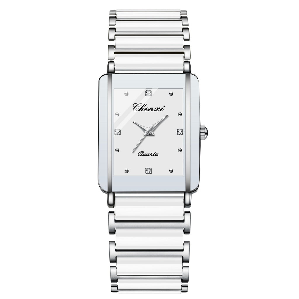 Couple's Square Diamond Set Quartz Watch - Oopsdadforgot.com