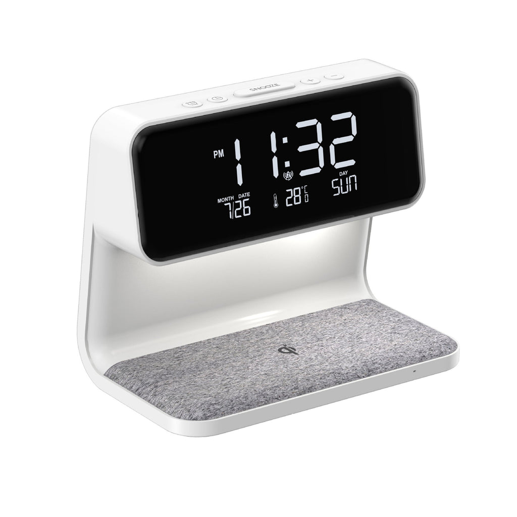 Creative 3 In 1 Bedside Lamp Wireless Charging LCD Screen Alarm Clock Wireless Phone Charger - Oopsdadforgot.com