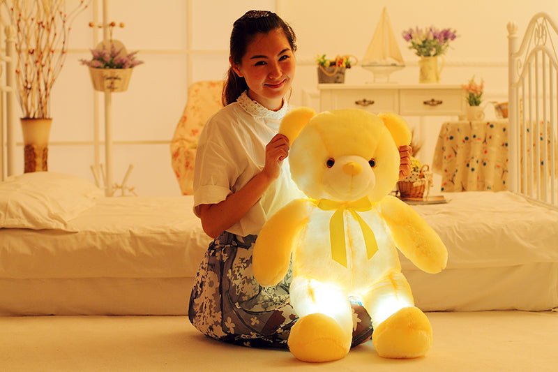 Creative Light Up LED Teddy Bear Stuffed Animals Plush Toy Colorful Glowing Christmas Gift For Kids Pillow - Oopsdadforgot.com