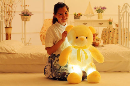 Creative Light Up LED Teddy Bear Stuffed Animals Plush Toy Colorful Glowing Christmas Gift For Kids Pillow - Oopsdadforgot.com