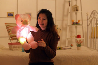 Creative Light Up LED Teddy Bear Stuffed Animals Plush Toy Colorful Glowing Christmas Gift For Kids Pillow - Oopsdadforgot.com