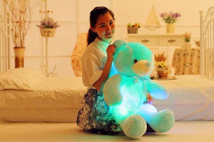 Creative Light Up LED Teddy Bear Stuffed Animals Plush Toy Colorful Glowing Christmas Gift For Kids Pillow - Oopsdadforgot.com