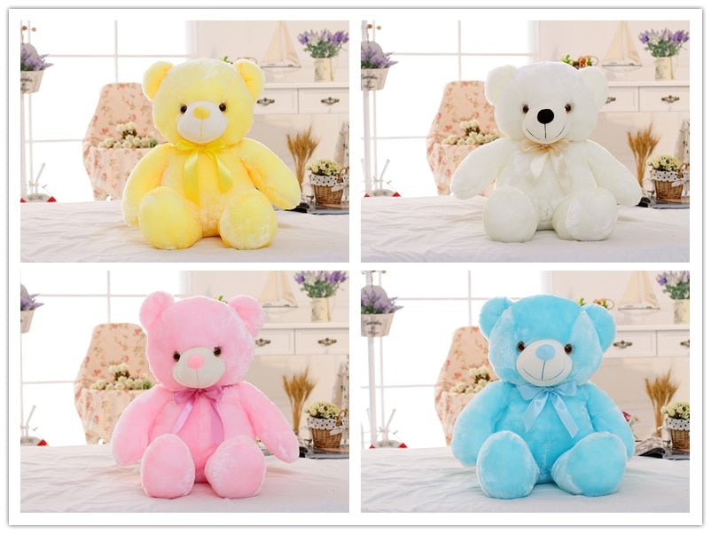 Creative Light Up LED Teddy Bear Stuffed Animals Plush Toy Colorful Glowing Christmas Gift For Kids Pillow - Oopsdadforgot.com