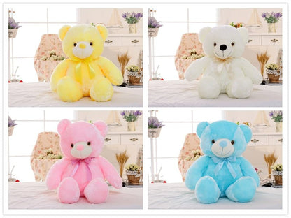 Creative Light Up LED Teddy Bear Stuffed Animals Plush Toy Colorful Glowing Christmas Gift For Kids Pillow - Oopsdadforgot.com