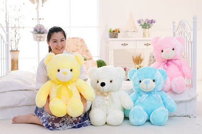 Creative Light Up LED Teddy Bear Stuffed Animals Plush Toy Colorful Glowing Christmas Gift For Kids Pillow - Oopsdadforgot.com
