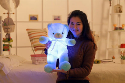 Creative Light Up LED Teddy Bear Stuffed Animals Plush Toy Colorful Glowing Christmas Gift For Kids Pillow - Oopsdadforgot.com